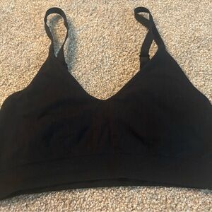 Bombas Black Ribbed Seamless Bralette M/L